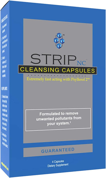 Wellgenix Strip NC Herbal Cleanse Detox Capsules - Extra Strength Cleansing - One Day Quick Flush - 4 Capsules (1 Pack)