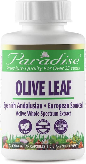 Paradise Herbs Olive Leaf Extract, Vegan, Non GMO, Gluten Free, 120 Ca