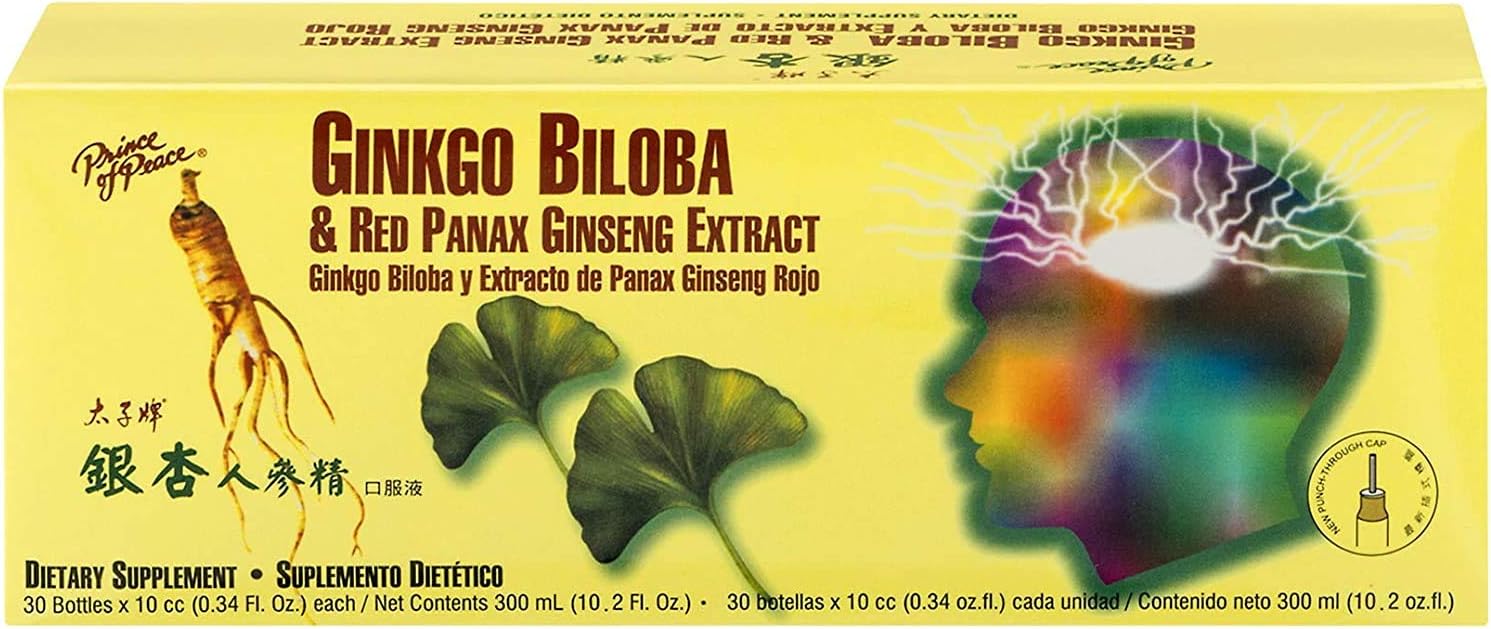 Prince Of Peace Ginkgo Biloba & Red Panax Ginseng Extract, 30 Bottles,
