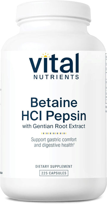 Vital Nutrients Betaine HCL Pepsin and Gentian Root Extract | Digestiv8.48 Ounces