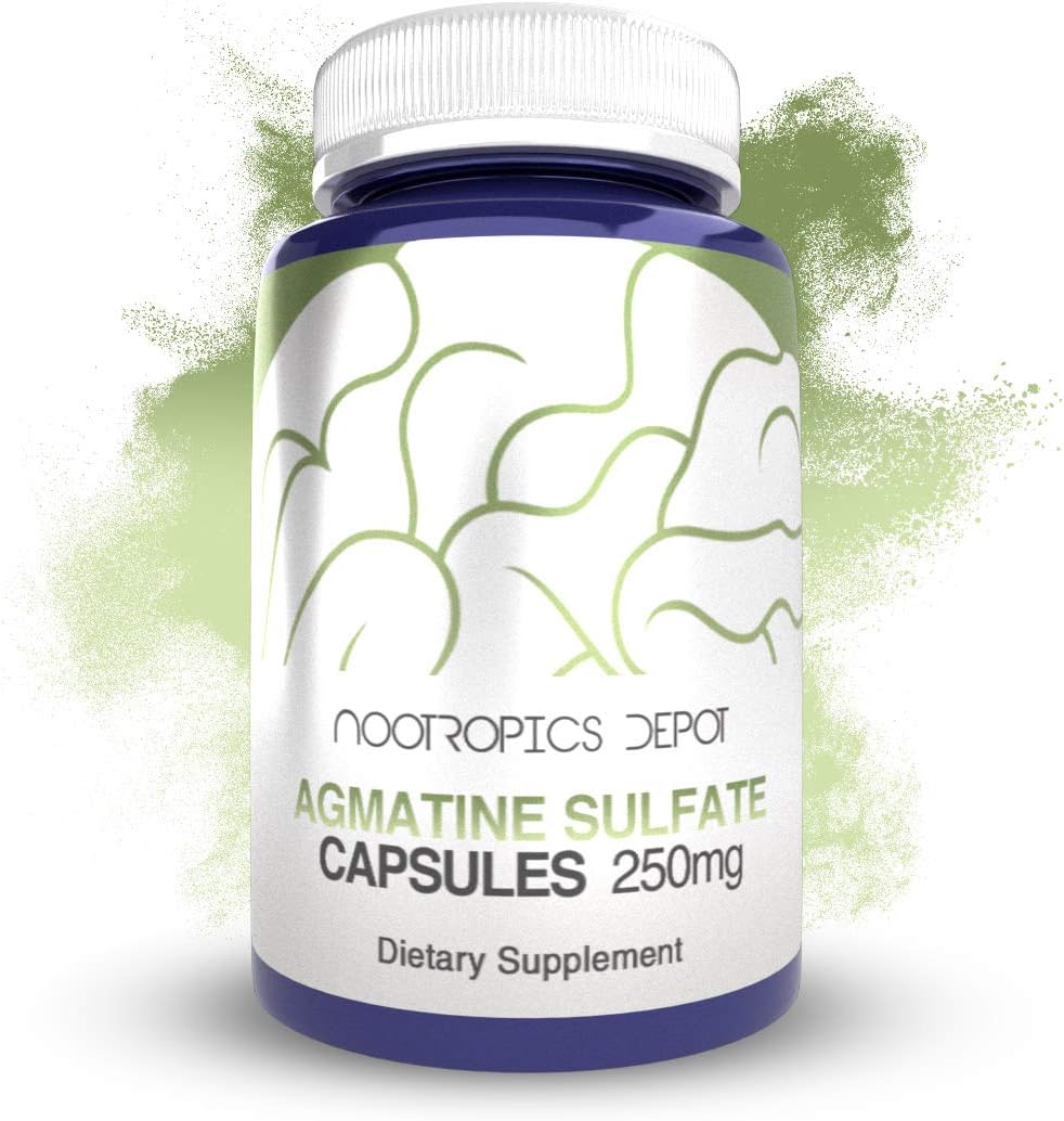 Nootropics Depot Agmatine Sulfate Capsules | 250Mg | 120 Count | Energy Supplement | Amino Acid Derivative | Supports Ph