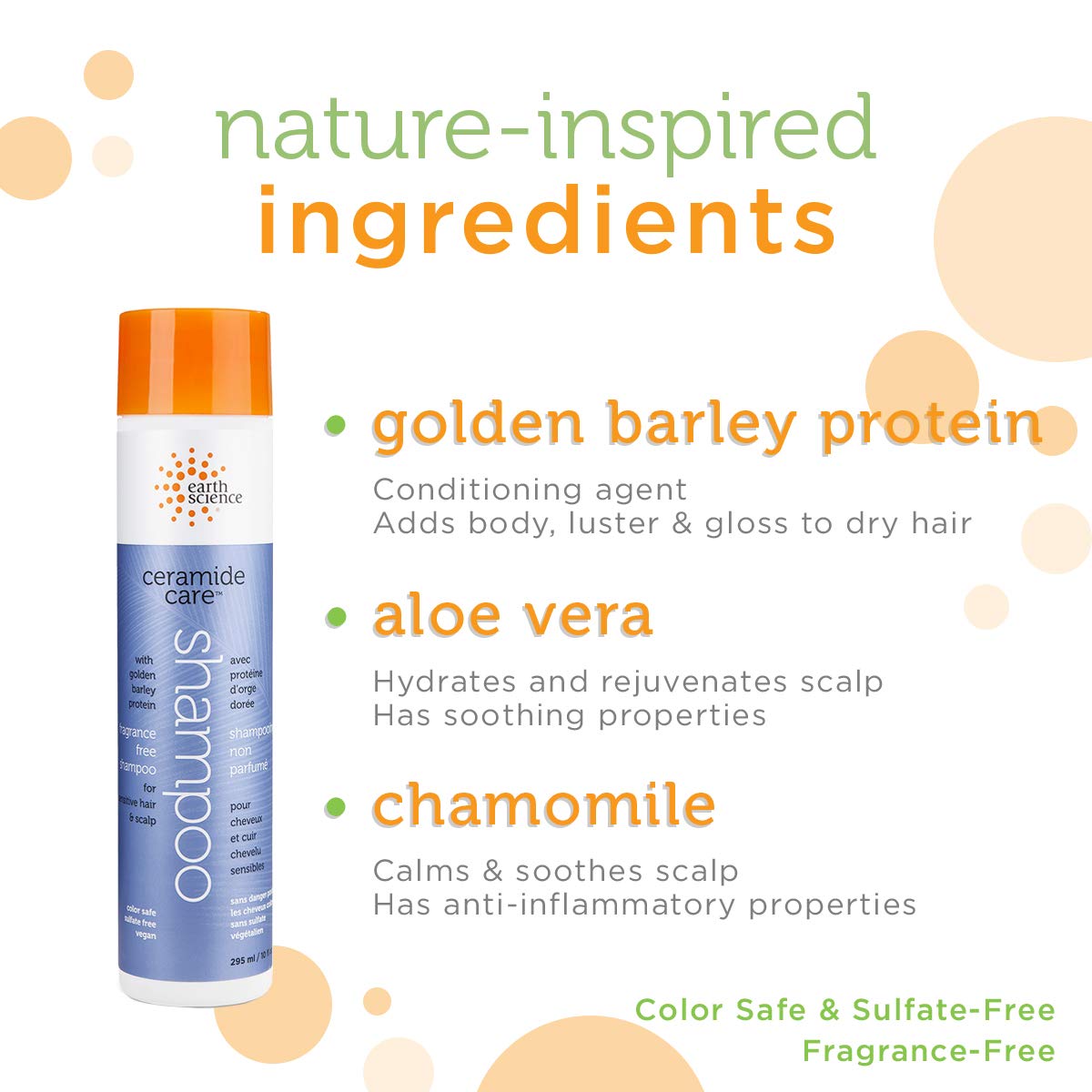 EARTH SCIENCE - CERAMIDE CARE: Fragrance Free Shampoo for Se