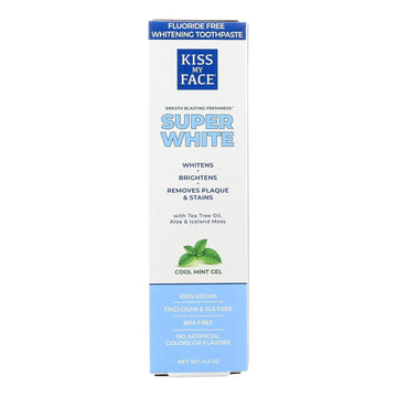 Kiss My Face Toothpaste Whitening Cool Mint 4.5  (ouride-Free) (133) (6 Pack)