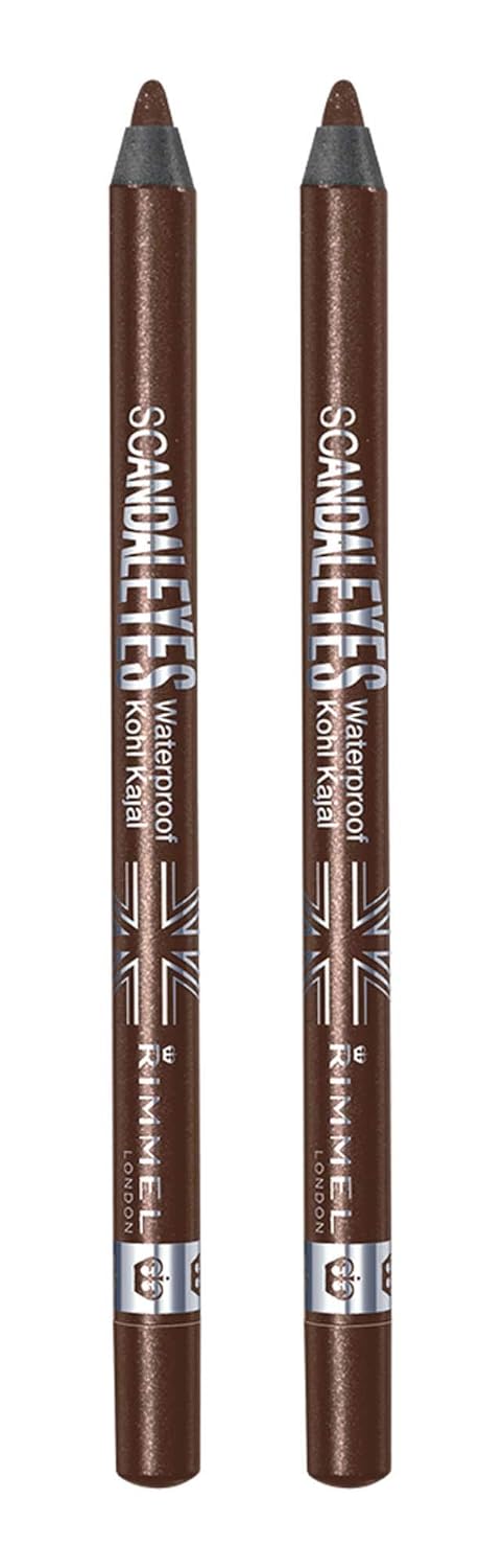 Rimmel Scandaleyes Waterproof Kohl Kajal Liner, Brown, 0.02 , Pack of 2