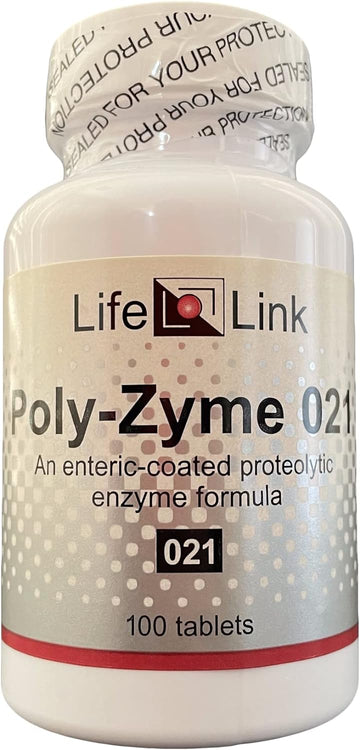 Lifelink Poly-Zyme 021 | 100 Tablets | Enzyme Formula | Gluten Free & Non-Gmo | Made In The Usa