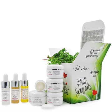 Sweetsation Therapy / YUNASENCE Box of Beauty Secrets. Travel collection of 8 Key Products. Facial Hyaluronic acid Serum, Facial Oil, Multi Vitamin Serum, Anti aging moisturizer, Eye cream