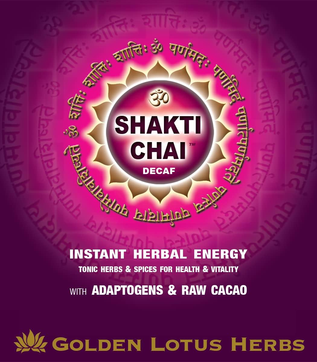 Golden Lotus Herbs Chai Tea (Shakti Chai Decaf with Adaptogens & Raw Cacao)