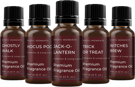 Mystic Moments | Halloween Fragrance Oil Gift Starter Pack 5x10ml | Gh50 Grams