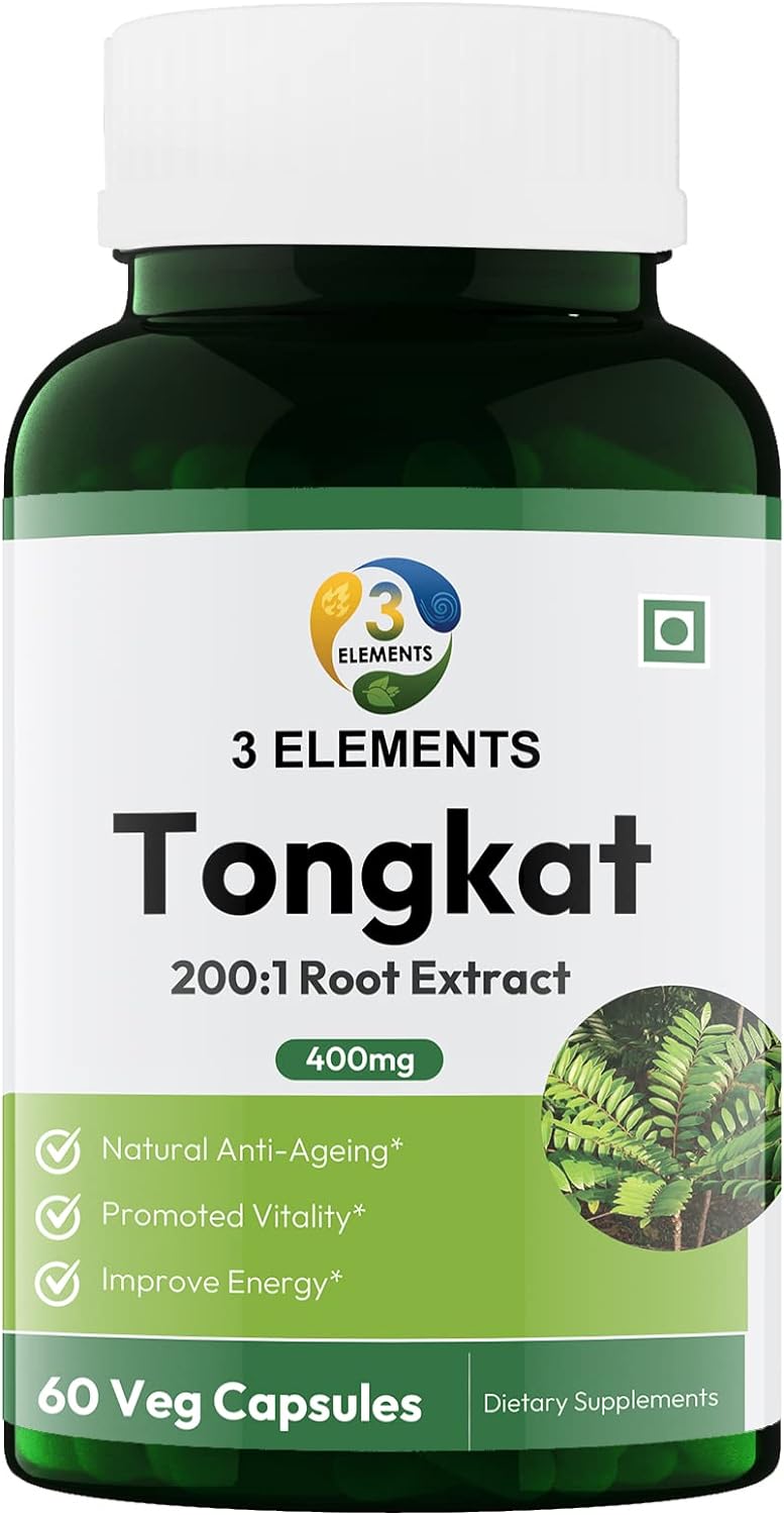 3Elements Tongkat Ali Longjack 400Mg I 60 Capsules Pack I Improves Energy I Boost Stamina I Men'S Health Support