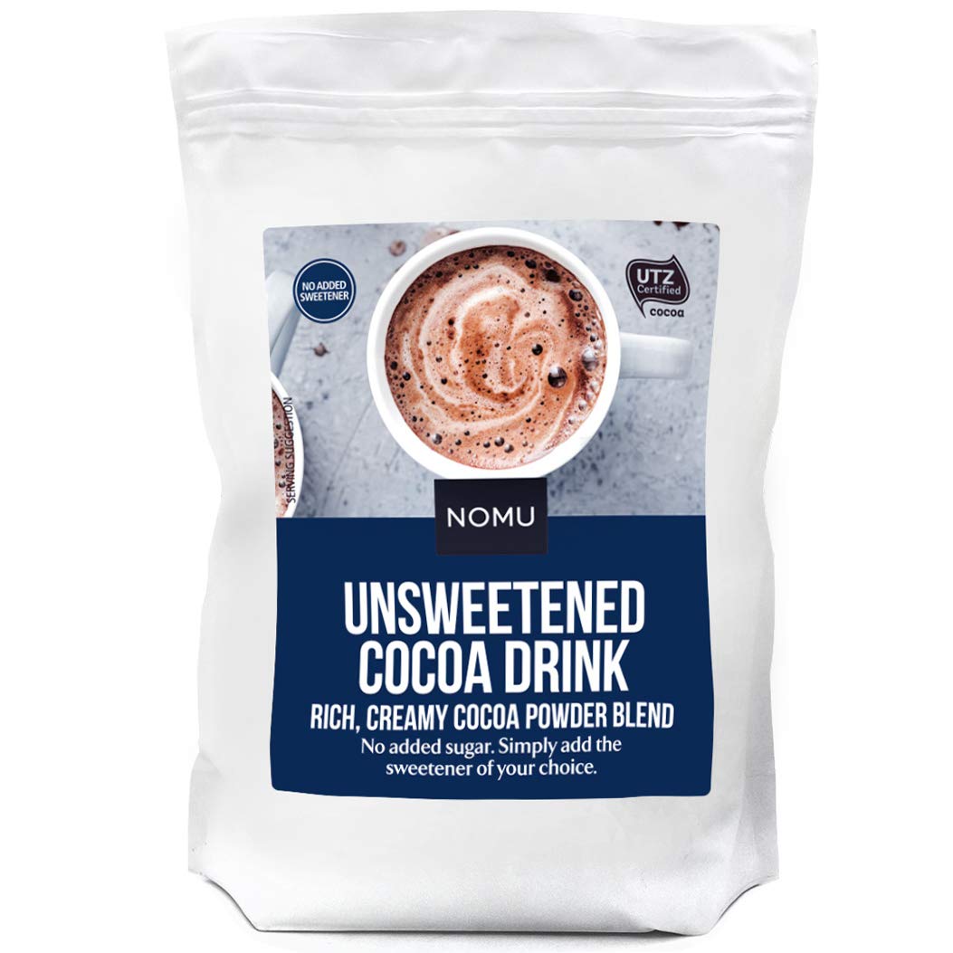Nomu Unsweetened Cocoa Drink  Bulk Bag [66 Servings] Sugar Free Instant Hot Chocolate Powder Mix