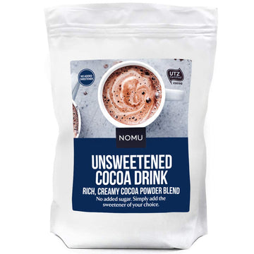 Nomu Unsweetened Cocoa Drink  Bulk Bag [66 Servings] Sugar Free Instant Hot Chocolate Powder Mix