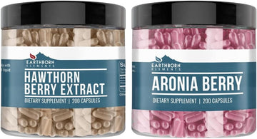 Earthborn Elements Hawthorn Berry & Aronia Berry Capsule Bundle (200 c