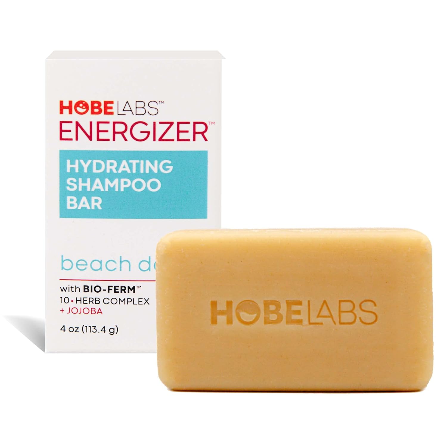Hobe Labs Beach Day Hydrating Shampoo Bar - Clean & Nourish Your Hair. Bio-Ferm Herbal Complex – Build Strong Hair