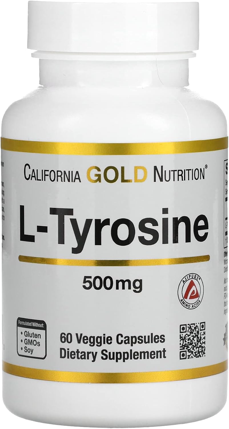 L-Tyrosine, AjiPure, 500 mg, 60 Veggie Capsules, California Gold Nutri