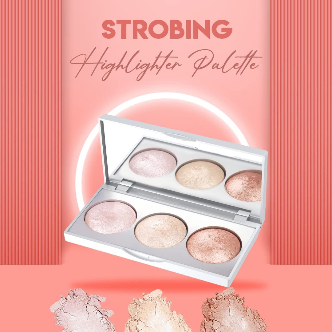 Golden Rose Strobing Highlighter Palette - Three Shimmering,