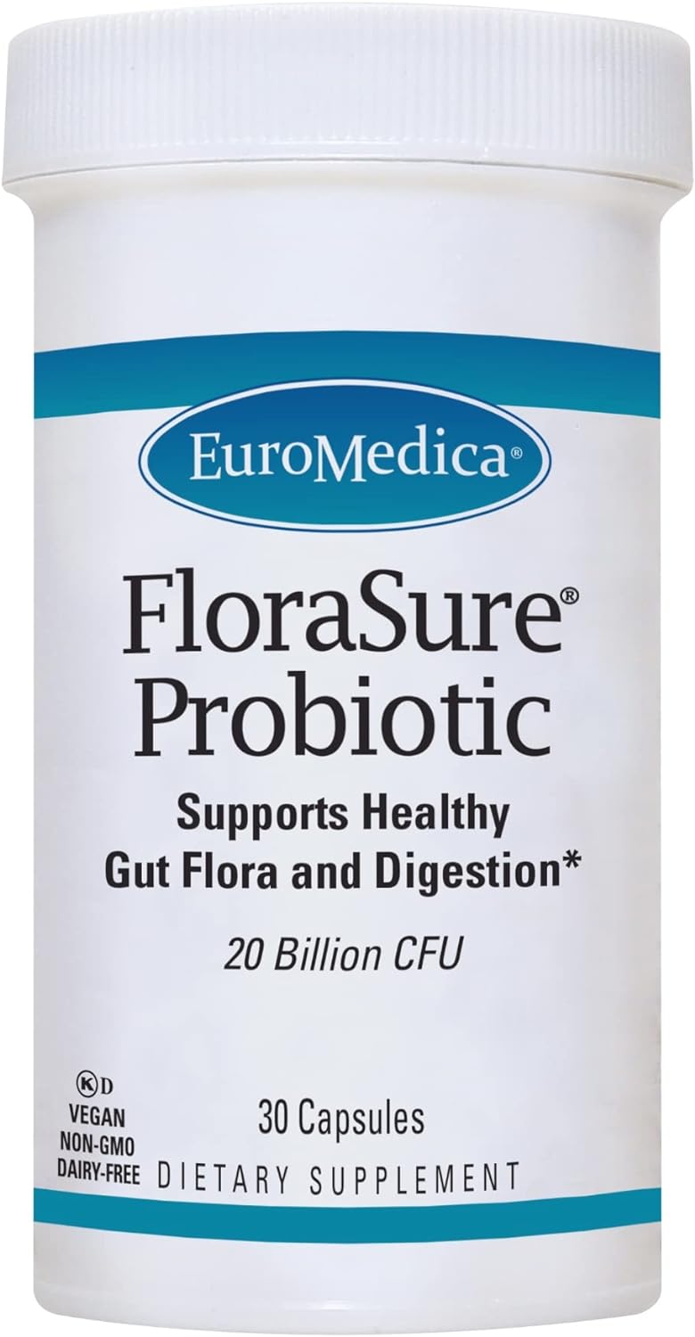 Euromedica Florasure Probiotic - 30 Capsules - Supports Healthy Gut Fl2.4 Ounces