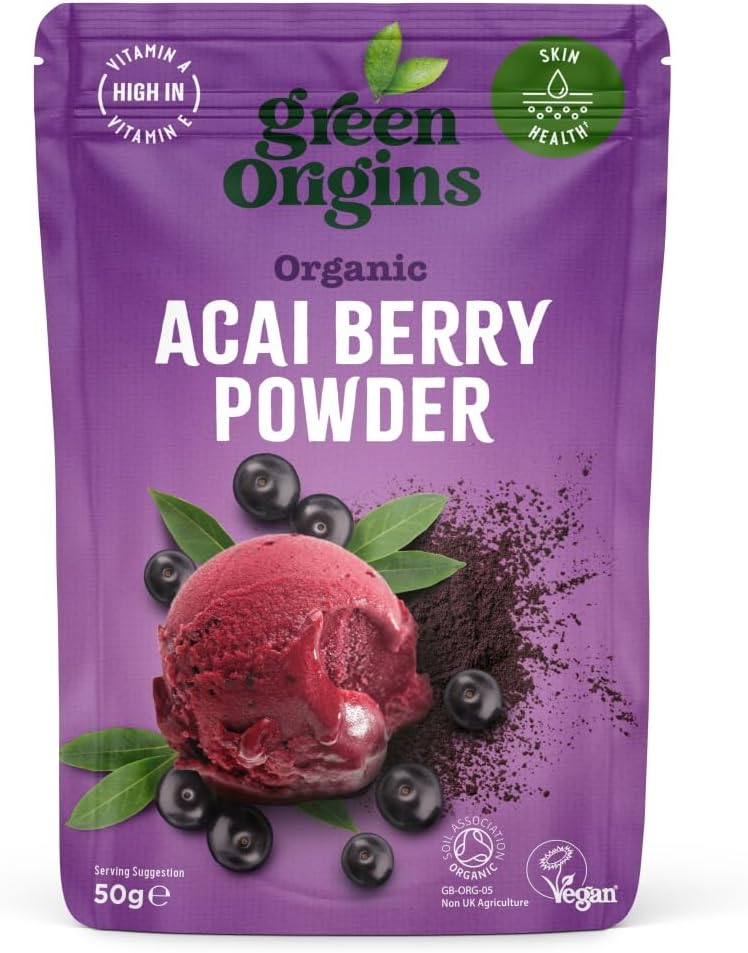 Green Origins Organic Acai Berry Powder, Freeze Dried, Raw 50g

50 Grams