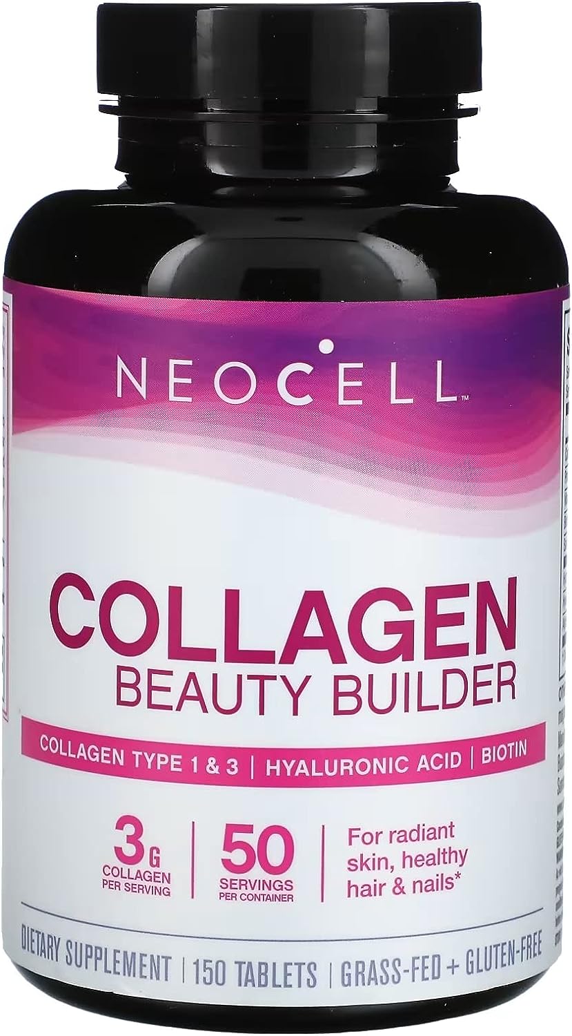 NeoCell Collagen Beauty Builder With Hyaluronic Acid and Biotin, Skin, Hair and Nails Supplement, Includes Antioxidants, Tablet, 150 Count, 1 Bottle