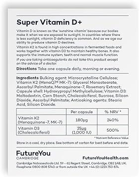 Super Vitamin D+ Supplements ? High Strength D3 and K2 Vitamin Capsule20 Grams