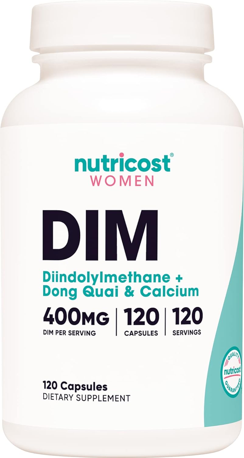 Nutricost Diindolylmethane DIM Supplement for Women 400mg, 120 Capsules, with Dong Quai, Calcium & Black Cohosh - Vegan, Non-GMO and Gluten Free