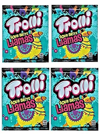 Trolli Sour Brite Llamas Gummi Candy, 4.25 Ounce (4 Bags)