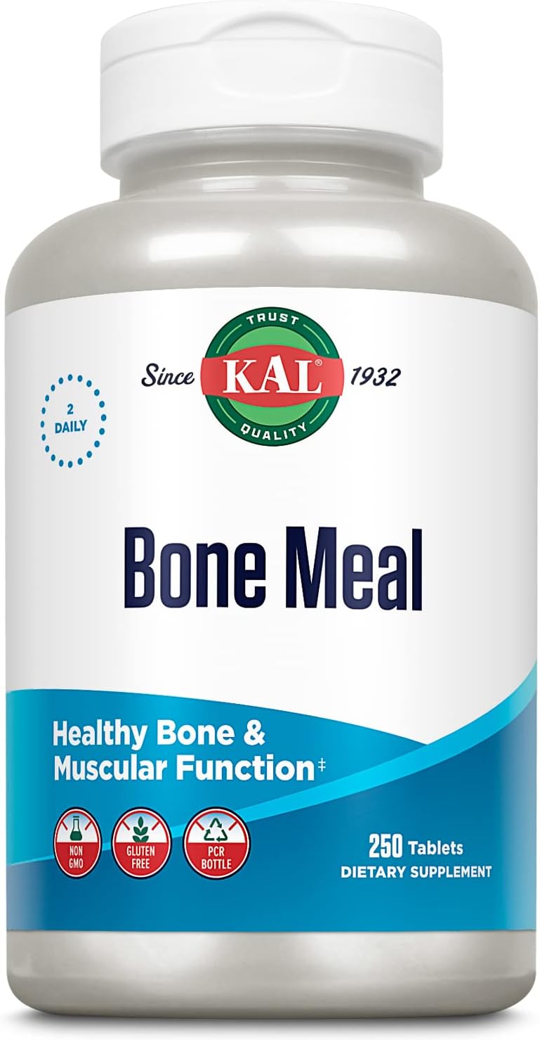 KAL Bone Meal Tablets, Calcium Supplement w/Magnesium, Vitamin D3 and