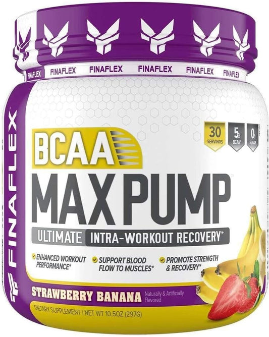 FINAFLEX BCAA MAX Pump, Strawberry Banana - 10.4 oz - Promotes Strengt