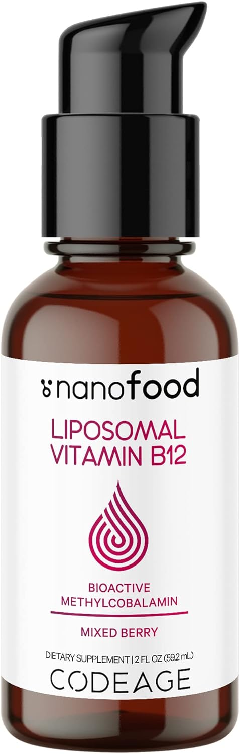 Codeage Liquid Vitamin B12 Methylcobalamin Supplement, 2-Month Supply,