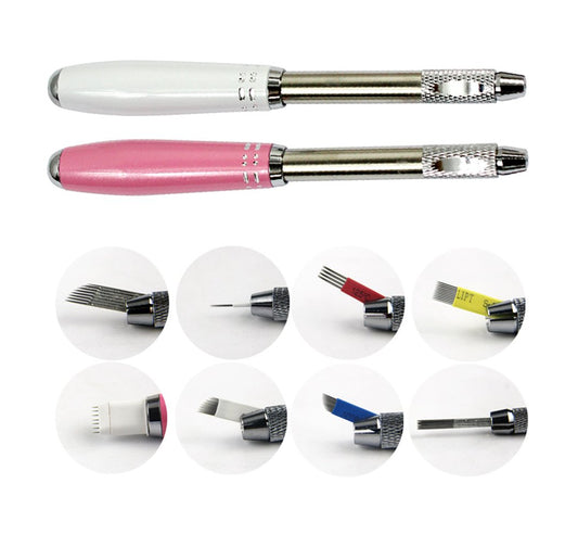 Hillento 2 PCS Microblading Telescopic Tattoo Pen, Eyebrow Tattoo Pen for Permanent Makeup Cosmetic Tool