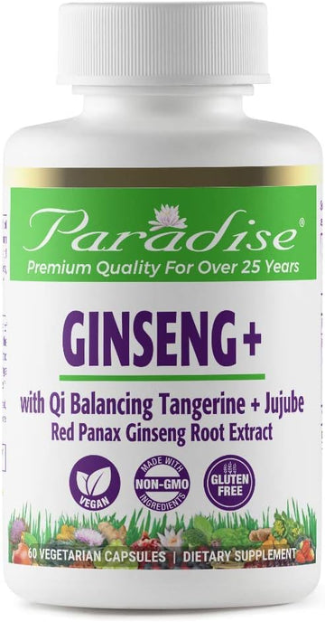 Paradise Herbs Ginseng Root Extract for Energy & Well-Being, Vegan, No