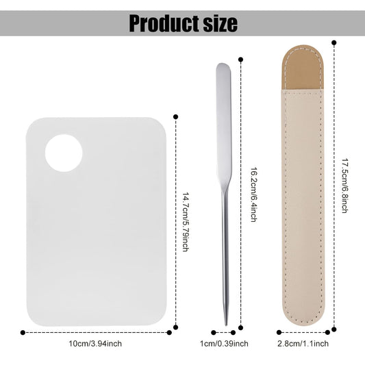 Makeup Scraper Spatula with Palette, Makeup Spatula Foundation Korean Stainless Steel Foundation Spatula Palette for Professional, Makeup-lover