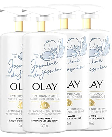 Olay Cleansing & Nourishing Hand Wash with Vitamin B3 + Hyaluronic Acid, 10.1   (Pack of 4) - Packaging May Vary