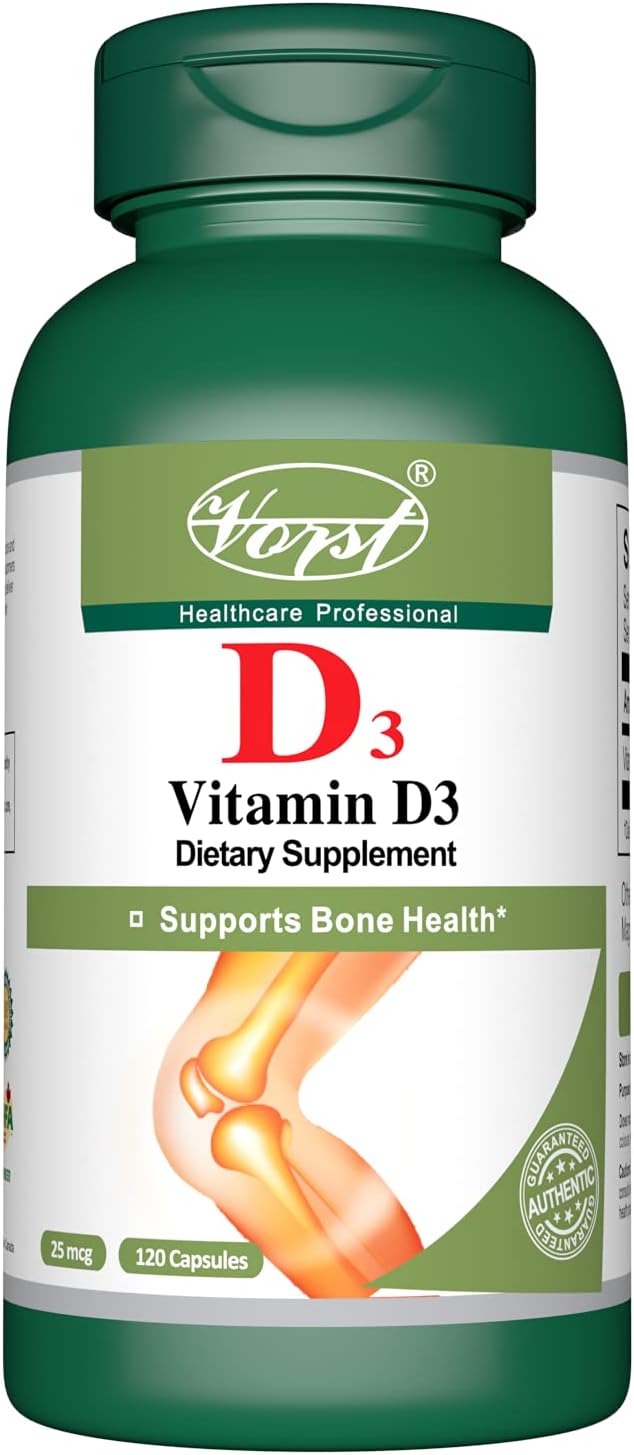 Vorst Vitamin D3 25mcg (1000 IU) 120 Capsules Supports The Immune Syst