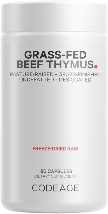 Codeage Grass Fed Beef Thymus Supplement Superfood, Freeze Dried, Non-4.66 Ounces