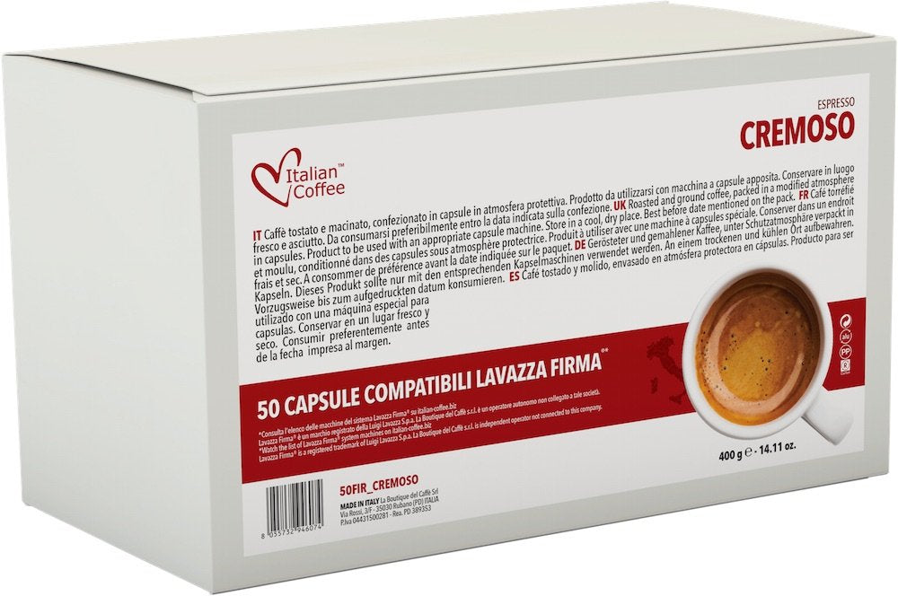 Italian Coffee capsules compatible with RIVO® machines (Cremoso, 50)