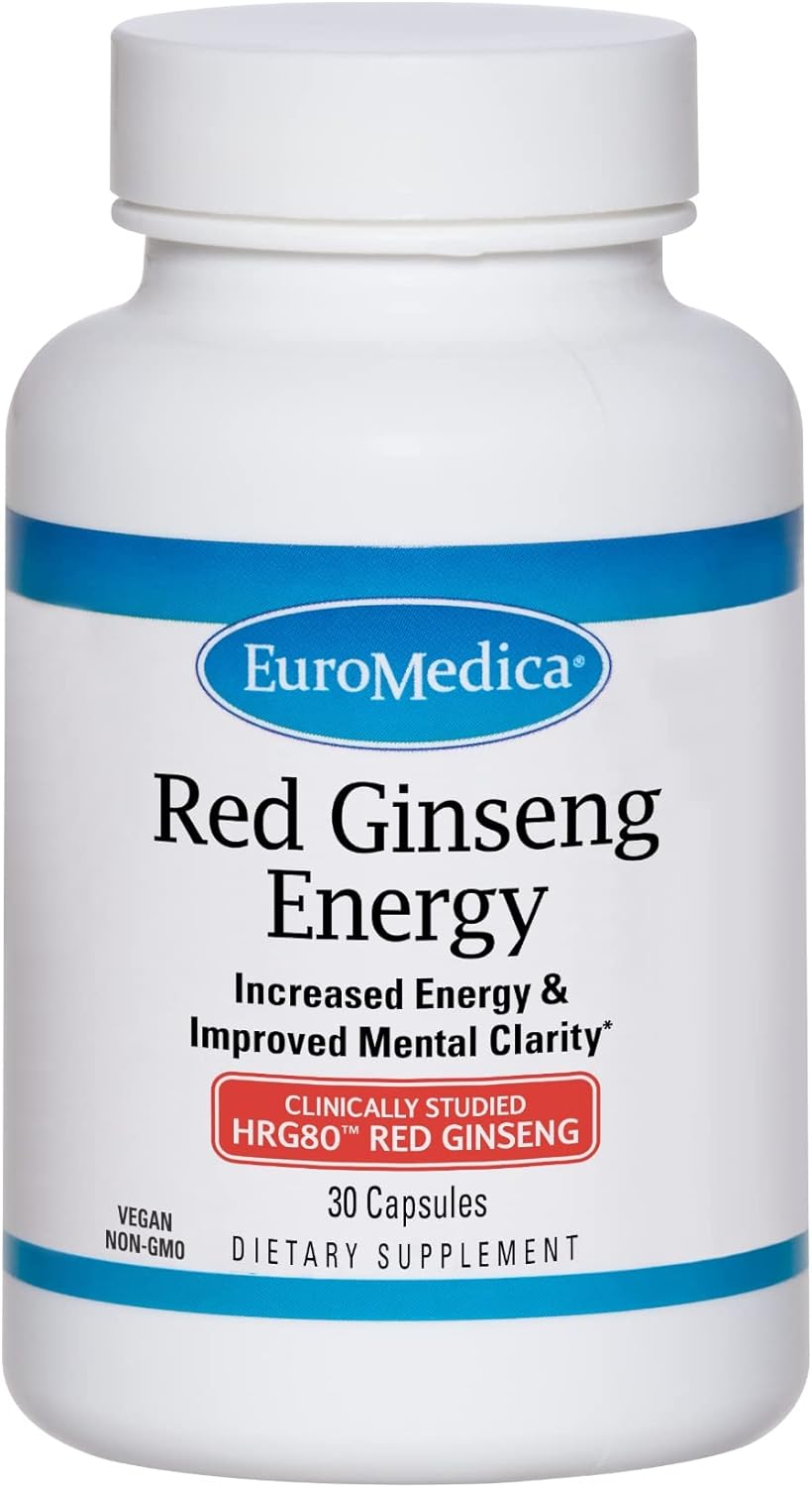 Euromedica Red Ginseng Energy - 30 Capsules - Features HRG80 - Energy,