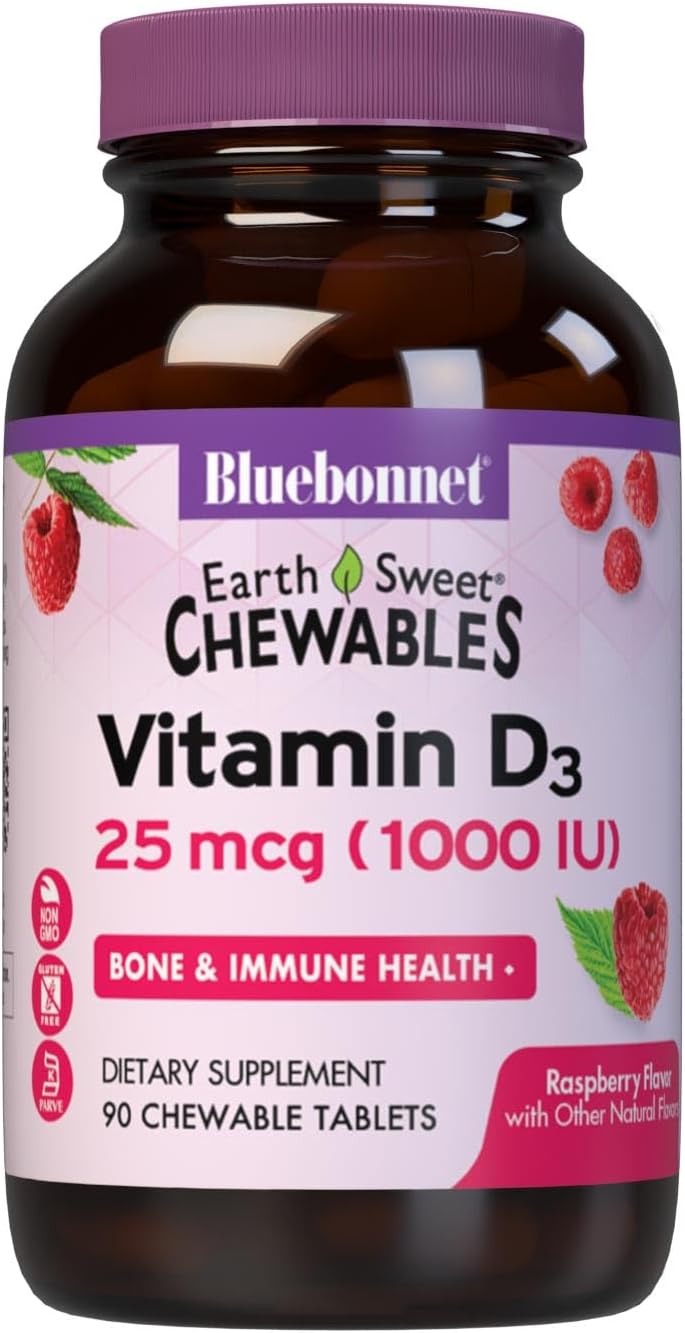 Bluebonnet Nutrition Earth Sweet Vitamin D3 1000 Iu Chewable Tablets,