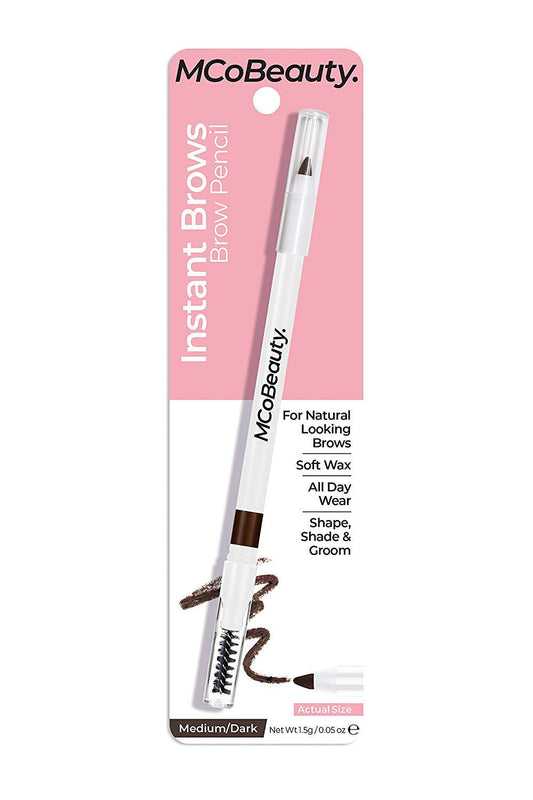 MCoBeauty Instant Brows Pencil - Pigmented, Shaping Brow Tool - Sculpt And Perfect Sparse, Thin Brows With Pencil And Spoolie Brush - Long-Lasting Smooth Wax Formula - Light-Medium - 0.05