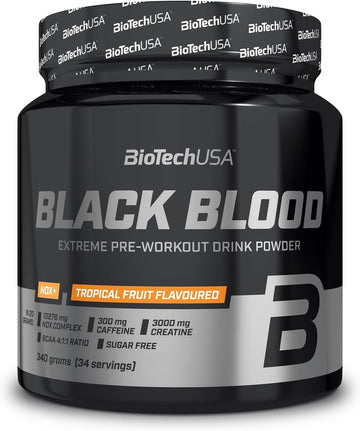 BioTechUSA Black Blood NOX+, Extreme pre-Workout Drink Powder containi300 Grams
