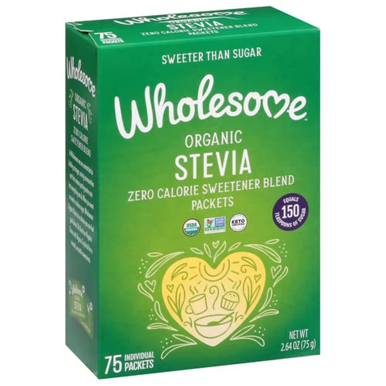 Wholesome Sweeteners Sweetener Stevia 75 Count (Pack of 1)