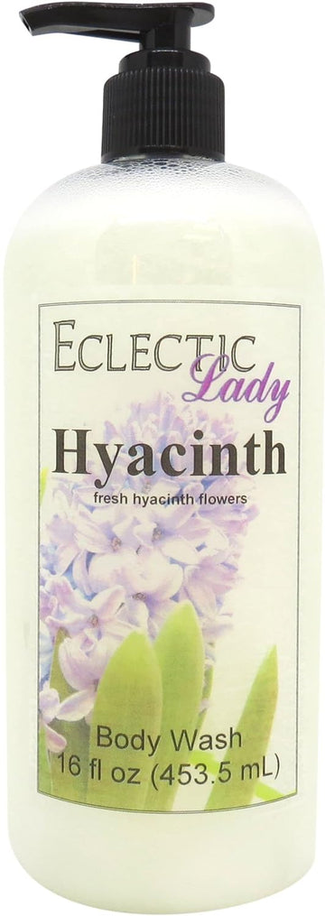 Eclectic Lady Liquid Pearl Body Wash - Hyacinth Scent 3-in-1 Use For Bubble Bath, Hand Soap & Body Wash, Phthalate-Free Hyacinth Fragrance, Handcrafted in USA (16 )