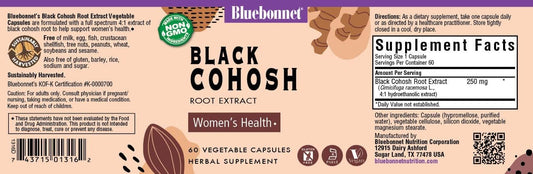 BlueBonnet Black Cohosh Root Extract Supplement, 60 Count, White