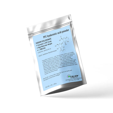 Hyaluronic Acid Powder (0.52 . / 15 grams) By Talsen Chemicals Pure Hyaluronic Acid Powder For Skin Cosmetic Grade, Hyaluronic Acid High Molecular Weight Powder, DIY Hyaluronic Acid Serums