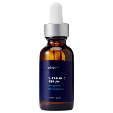 Civant Vitamin C Serum - Anti-aging and Skin Brightening for All Skin Types & Tones - Hyaluronic Acid & Vitamin E Serum For Face - Paraben Free, Cruelty Free & Vegan, 1.0