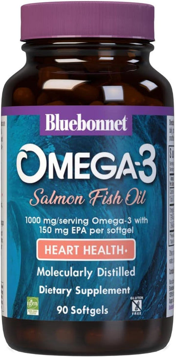 BlueBonnet Nutrition Omega-3 Salmon Oil Softgels, 90 Count