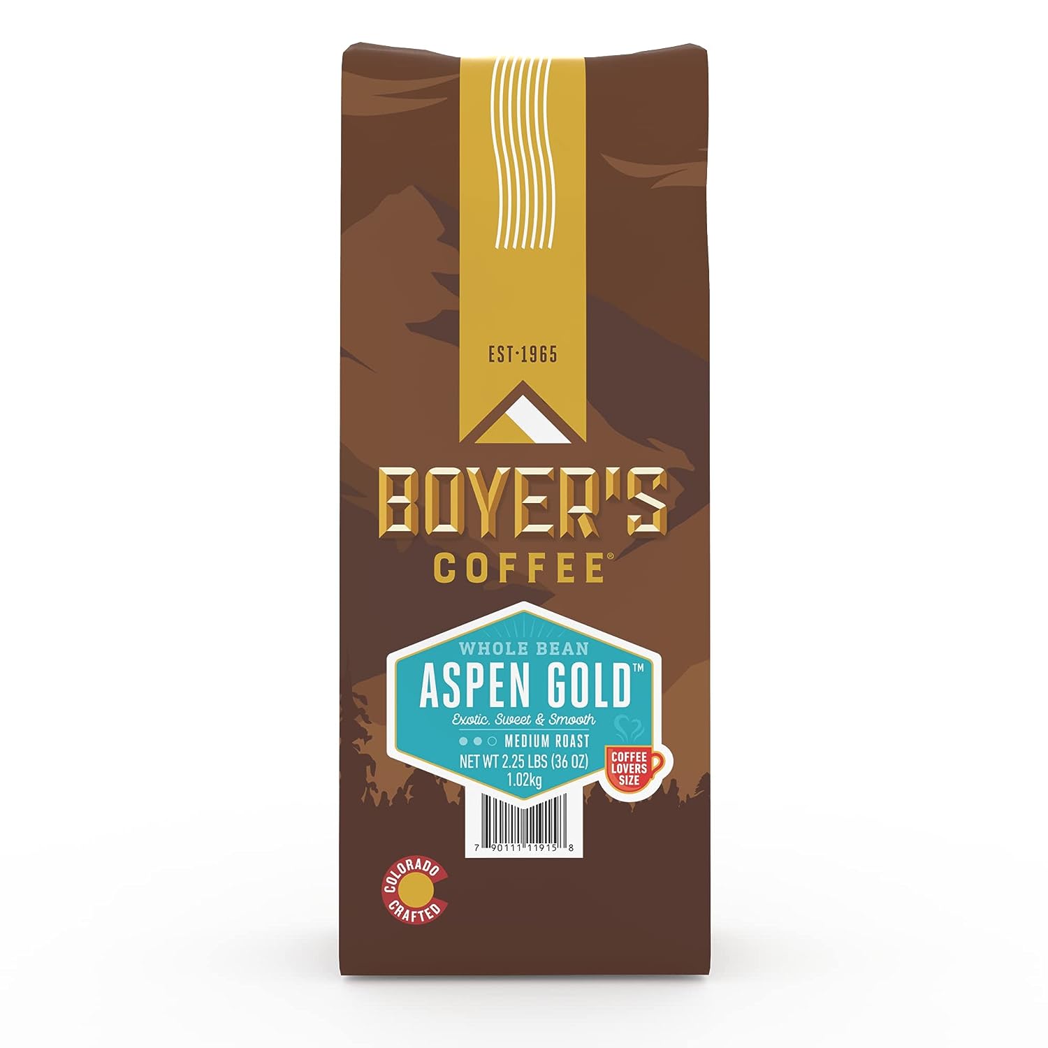 Boyer's Coffee Aspen Gold Coffee, Medium Roast, Whole Bean, Bag (1-Count)