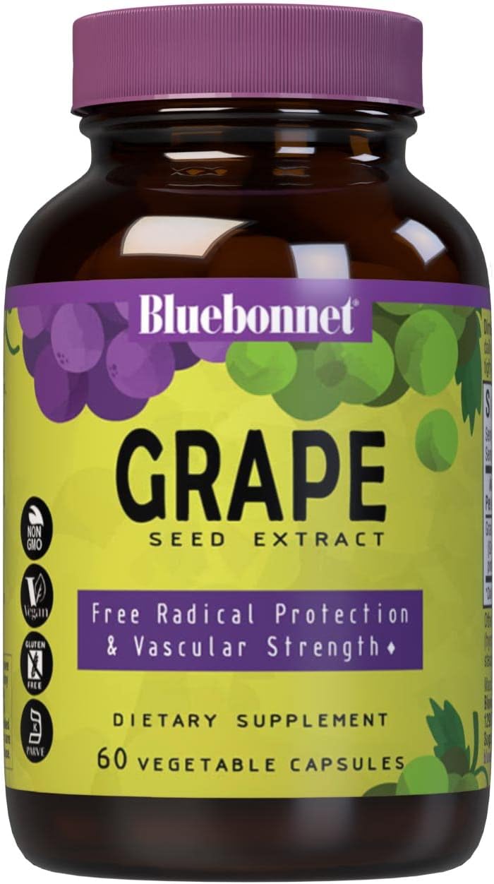 BlueBonnet Super Fruit Grape Seed Extract Supplement, 60 Count, White
