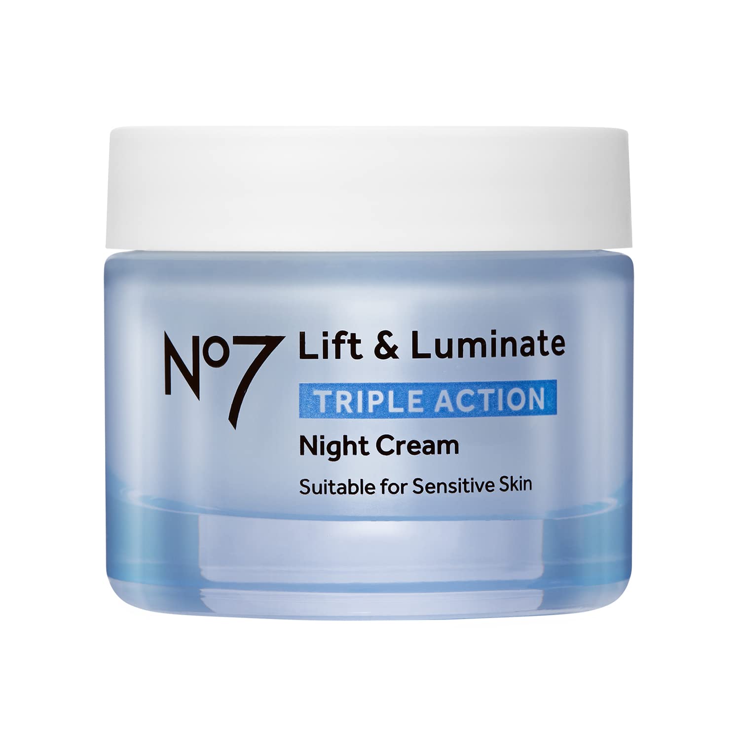 No7 Lift & Luminate Triple Action Night Cream - Anti-Wrinkle, Collagen Peptide Brightening Cream - Skin Firming Hyaluronic Acid & Hibiscus + Hyperpigmentation Vitamin C Face Cream (50)