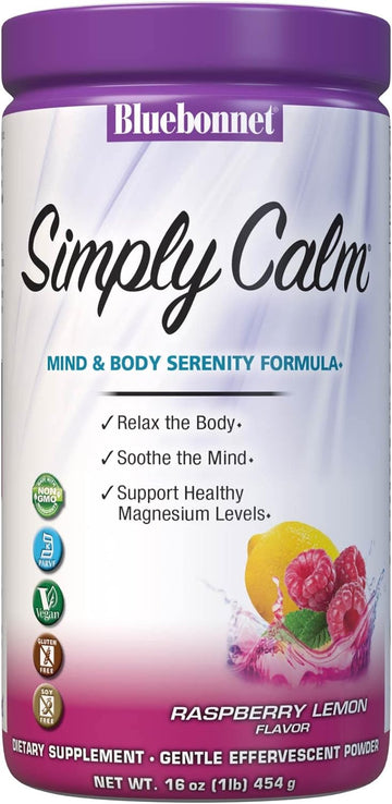 Bluebonnet Nutrition Simply Calm Powder, for Calm*, Muscle Cramps*, St