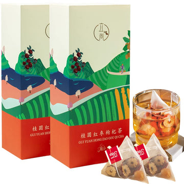 Longan Red date Chinese wolfberry Double rose Tea 2 Boxes(180g,30bags) Combination of Floral Tea Beauty and beauty Conditioning tea Qi and blood health tea Holiday Gift